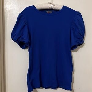 NWT Vince Camuto Women's Short Puff Sleeve Ribbed Crewneck Top Large